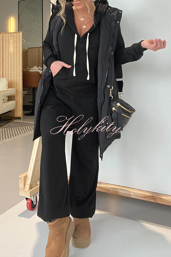 Cozy Days Long Sleeve Pocket Hooded Drawstring Jumpsuit