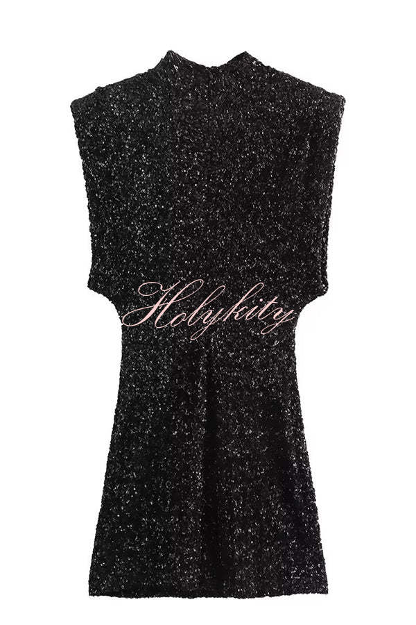 Adorable Sexy Vibes Sequin Wide Sleeve Mini Dress