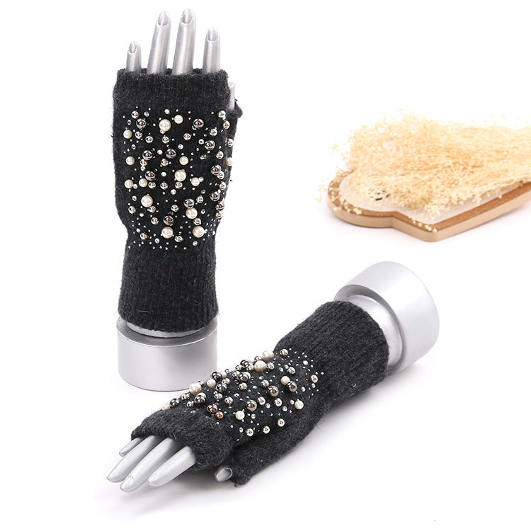 Shiny Pearl Fingerless Gloves