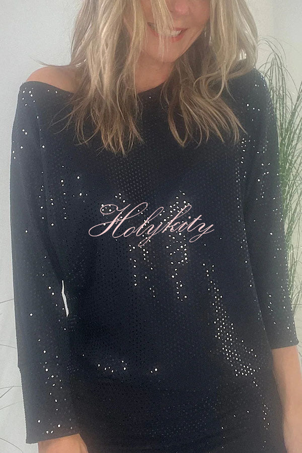 Full of Charm Sequin Dolman Sleeve Loose Midi Dress