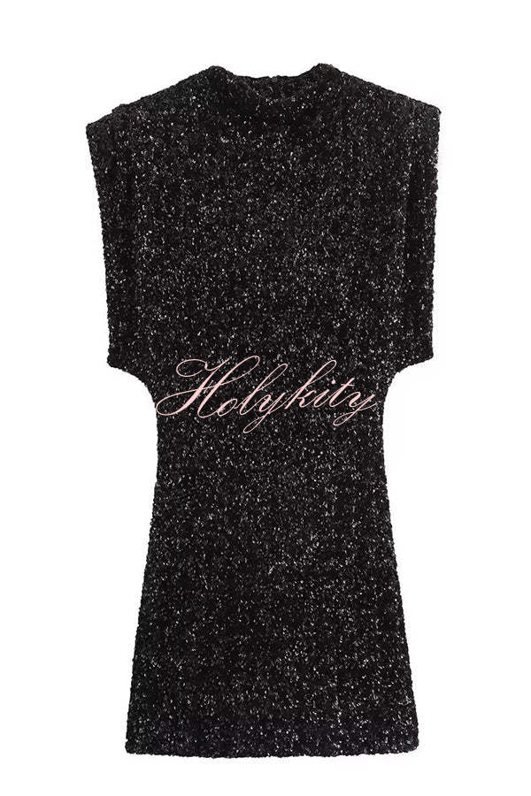 Adorable Sexy Vibes Sequin Wide Sleeve Mini Dress