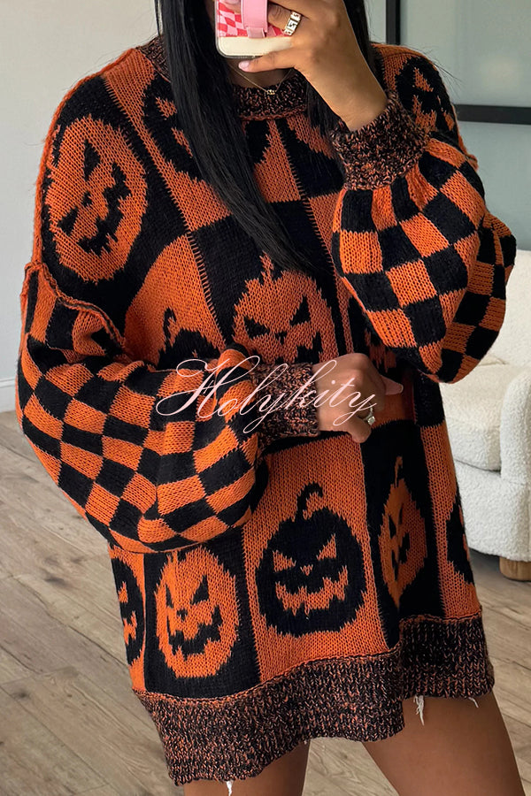 Halloween Casual Loose Crew Neck Sweater