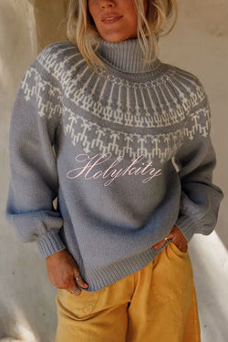 Christmas Thickened Turtleneck Long Sleeve Knitted Sweater