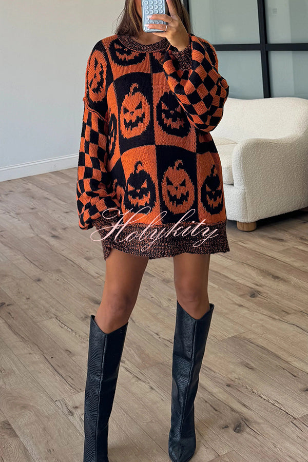 Halloween Casual Loose Crew Neck Sweater