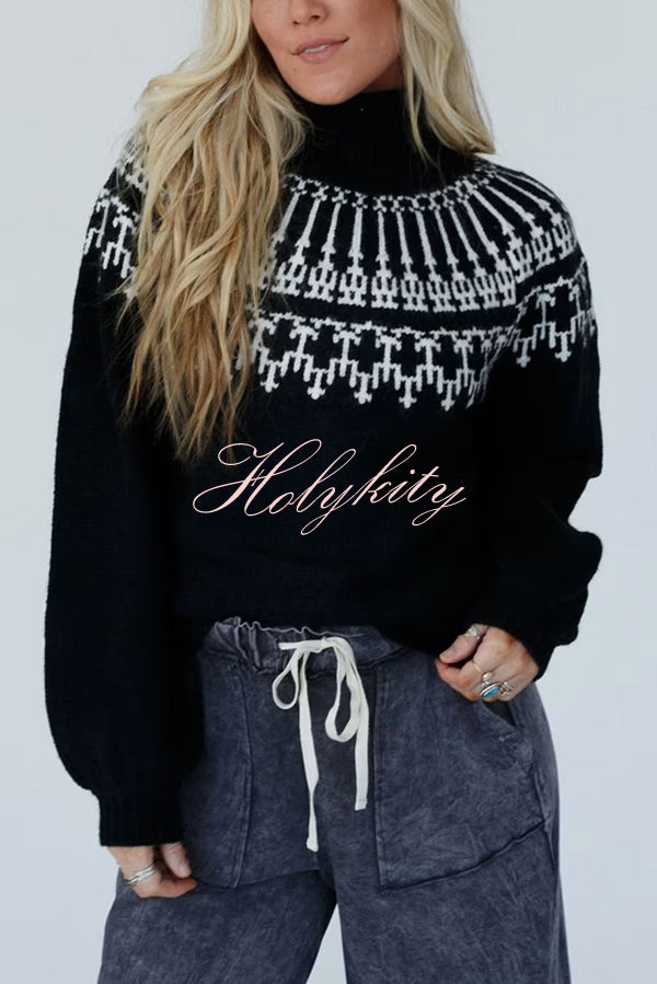 Christmas Thickened Turtleneck Long Sleeve Knitted Sweater