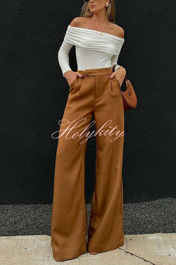 Solid Color Casual Pocket Loose Wide-leg Pants