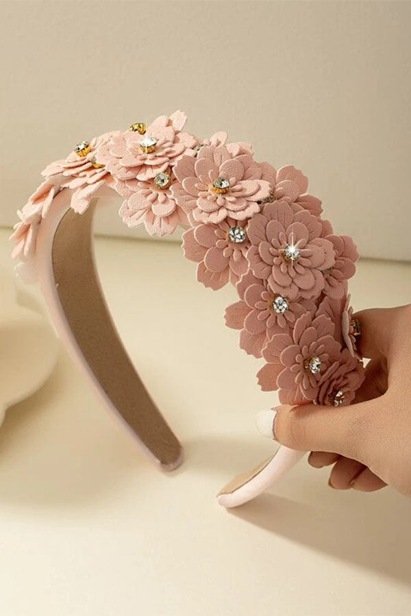 Diamond Colored Flower Headband