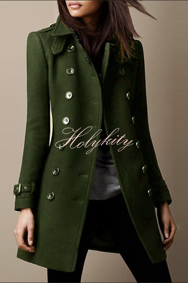 Casual Lapel Long Sleeve Button Coat