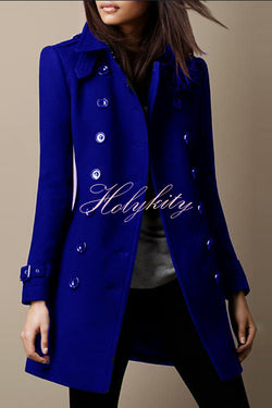 Casual Lapel Long Sleeve Button Coat