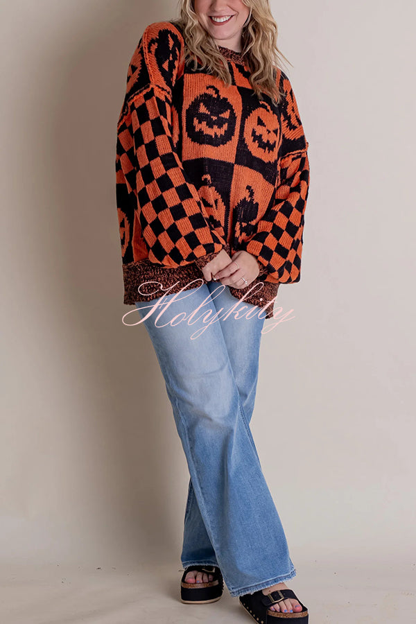 Halloween Casual Loose Crew Neck Sweater