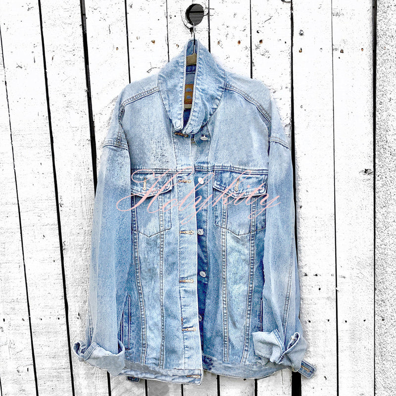 Halloween Print Long Sleeve Denim Jacket