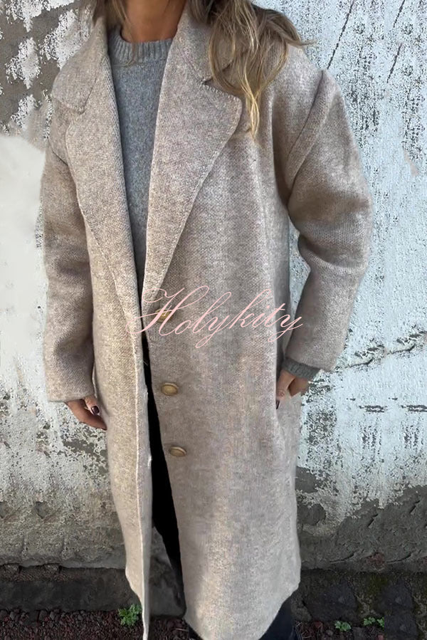 Solid Color Lapel Long Sleeve Loose Casual Jacket