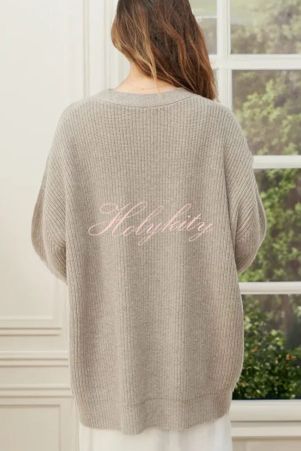 Mountain View Knit Ribbed Button Relaxed Cardigan