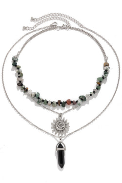 Ethnic Style Stacked Gravel Beaded Necklace