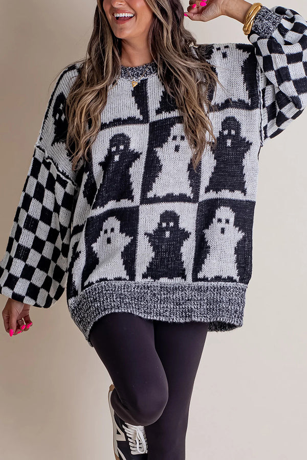 Halloween Casual Loose Crew Neck Sweater