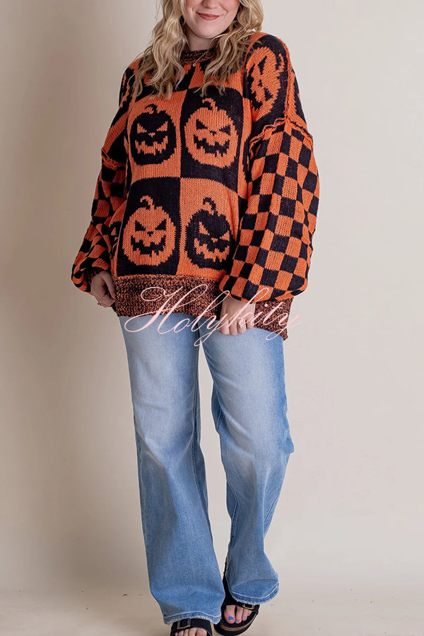 Halloween Casual Loose Crew Neck Sweater