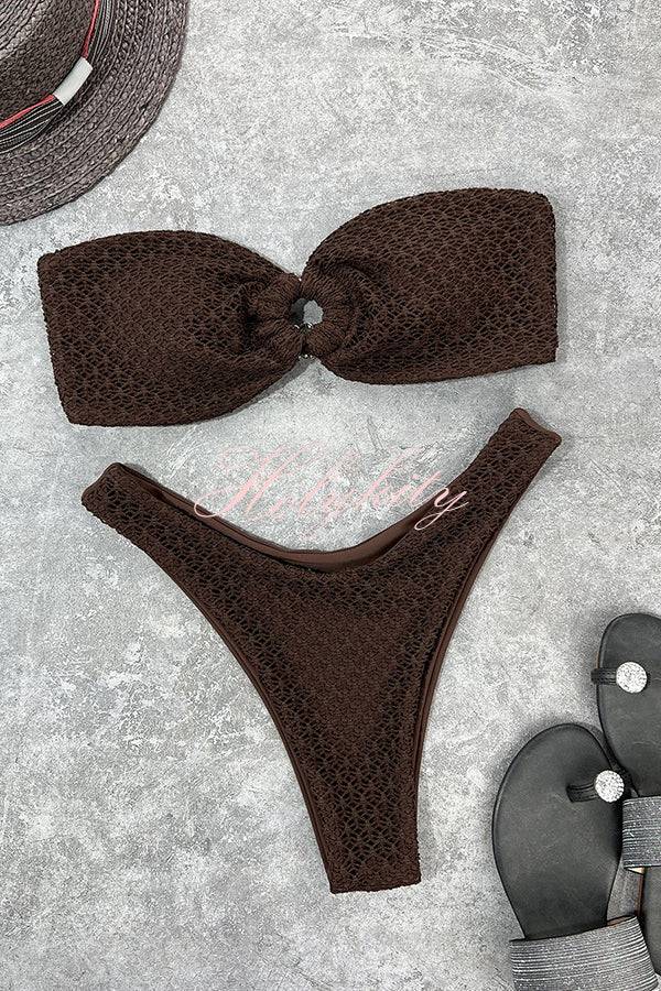 Interesting Ring Cutout Bandeau Bikini