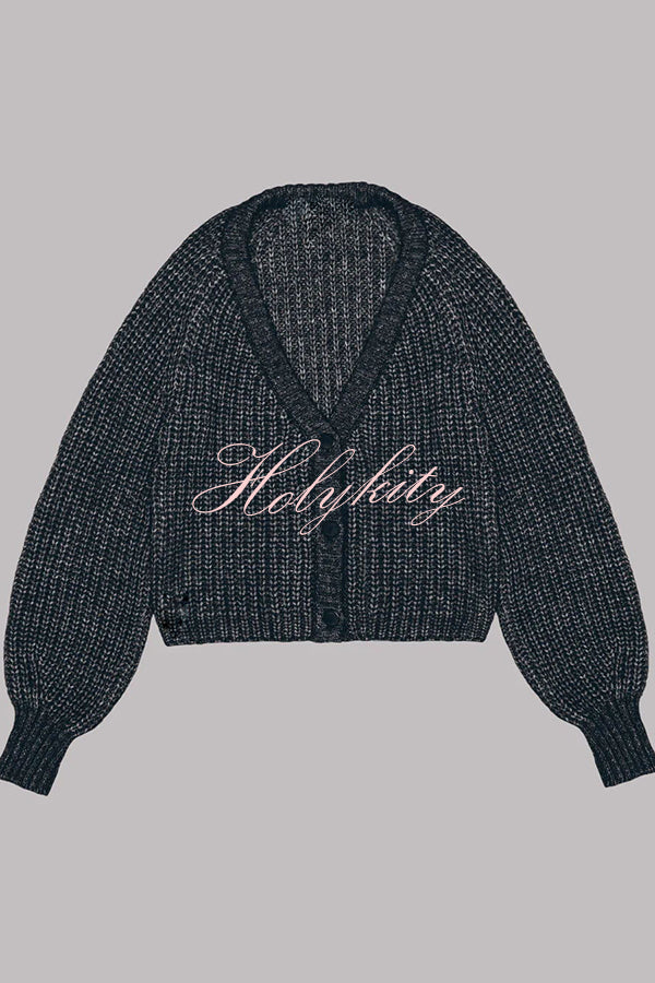 Falling for You Knit Button Up Relaxed Cardigan