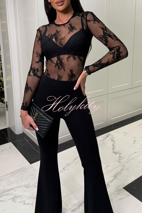 Elegant Touch High Waist Stretch Flared Pants