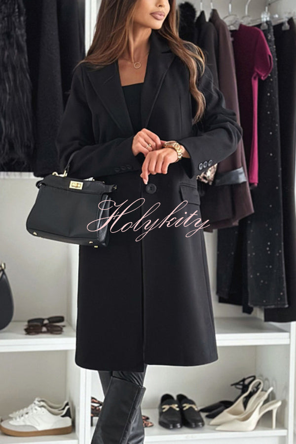 Fashionable Casual Lapel Long Sleeve Single Breasted Loose Coat