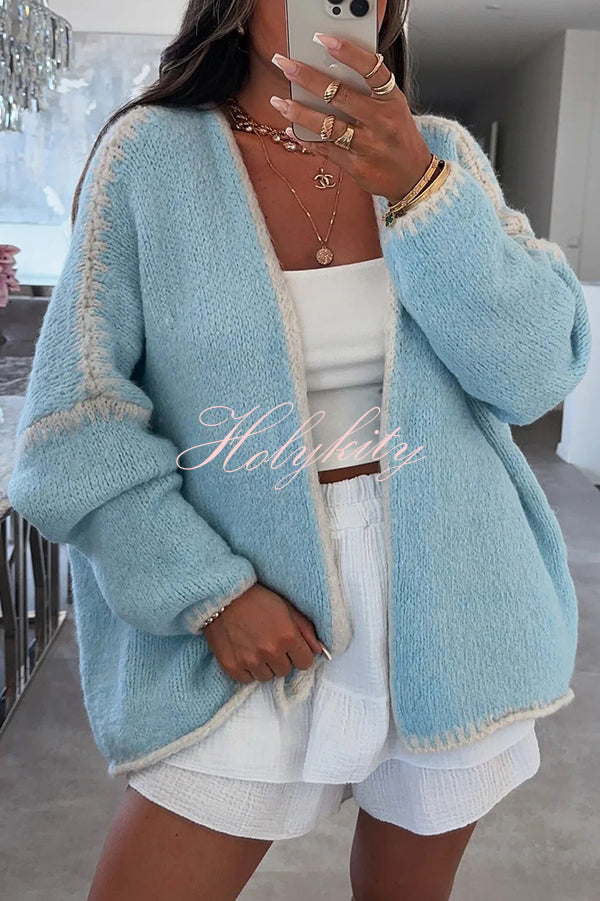 Fashionable Casual Long-sleeved Loose Knitted Cardigan