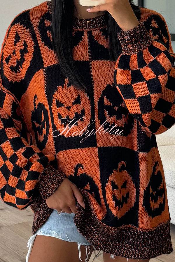 Halloween Casual Loose Crew Neck Sweater