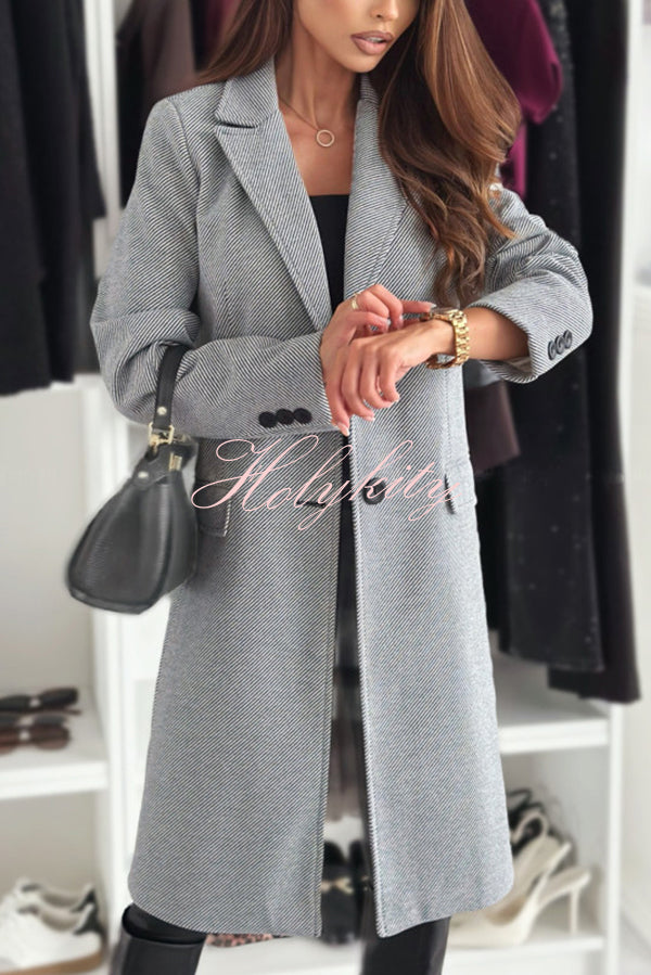 Fashionable Casual Lapel Long Sleeve Single Breasted Loose Coat