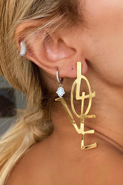 LOVE Letter Pendant Earrings