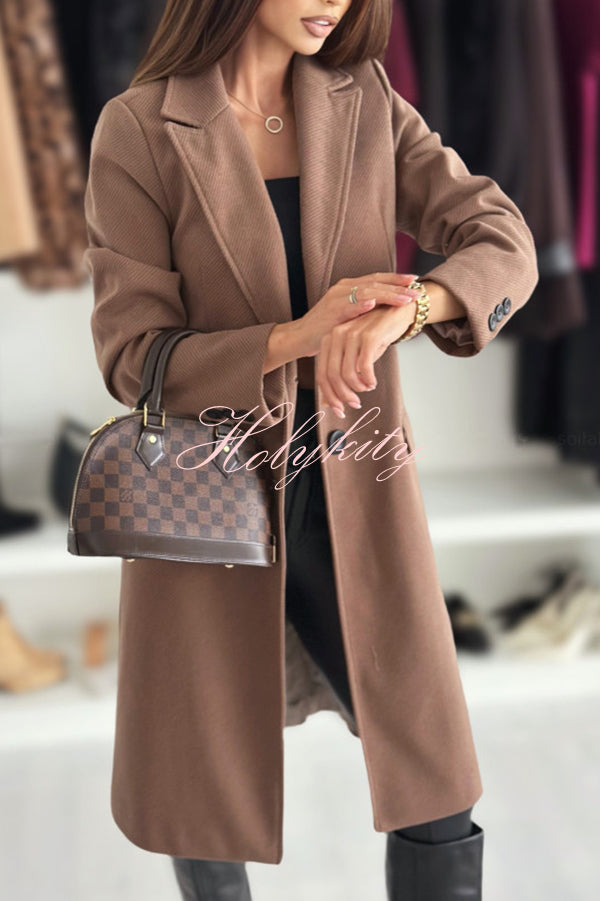 Fashionable Casual Lapel Long Sleeve Single Breasted Loose Coat