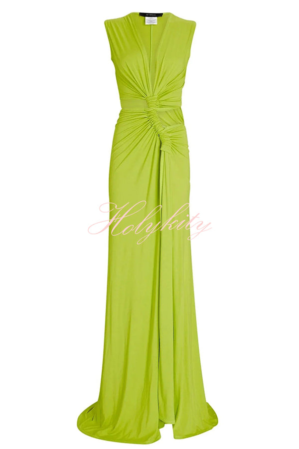 She’s A Winner Jersey Triple Loop Cutout Stretch Maxi Dress