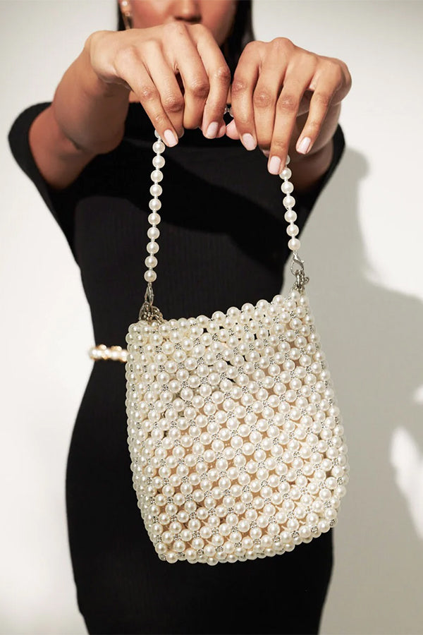 Pearl Bucket Shoulder Grab Handbag