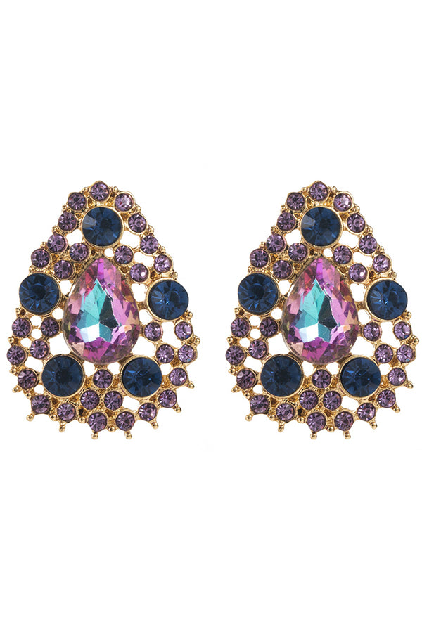 Vintage Alloy Drop-shaped Diamond Earrings