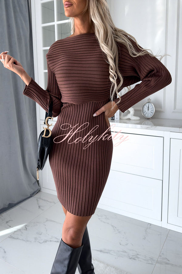 Striped Long Sleeved Top and Strappy Mini Dress Set