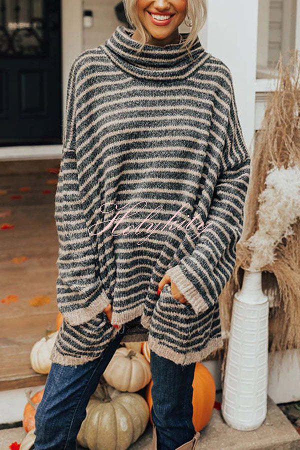 Perfect Timing Stripe Pocketed Tunic Sweater