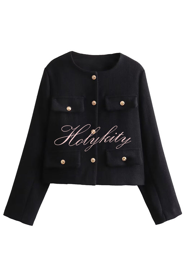 Stylish Buttoned Long Sleeve Casual Pocket Blazer