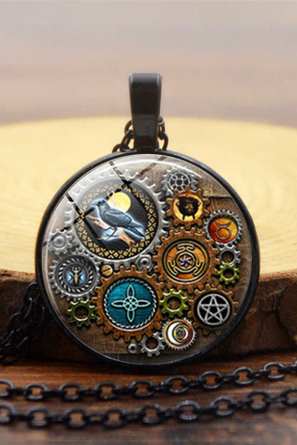 Steampunk Mechanical Time Gem Necklace