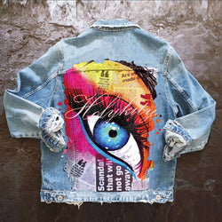 Halloween Print Long Sleeve Denim Jacket