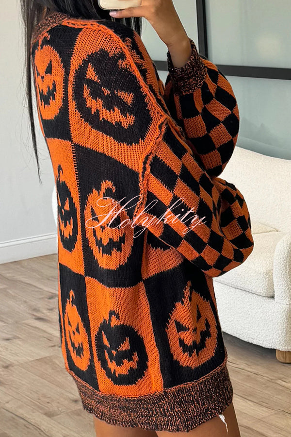 Halloween Casual Loose Crew Neck Sweater