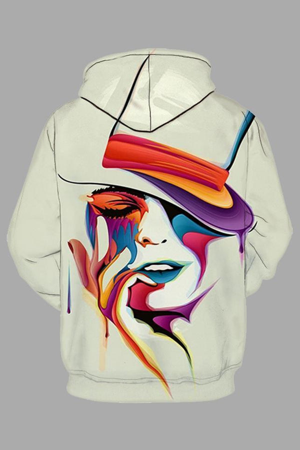 Street 3D Joker Printed Hooded Sweatshirt