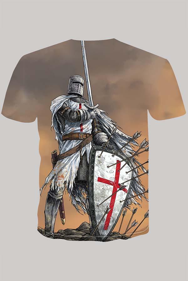 The 3D templar  print Short Sleeve T-shirt