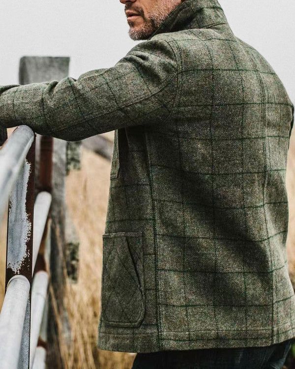 Stylish Plaid Single-Breasted Lapel Jacket