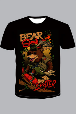 The 3D Bear print  Short Sleeve T-shirt