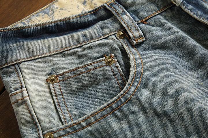 Vintage Hole Patch Straight Jeans