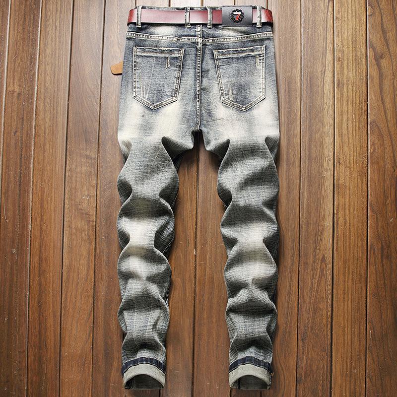 Embroidery Fashion Trend Casual Worn Out Nostalgic Jeans