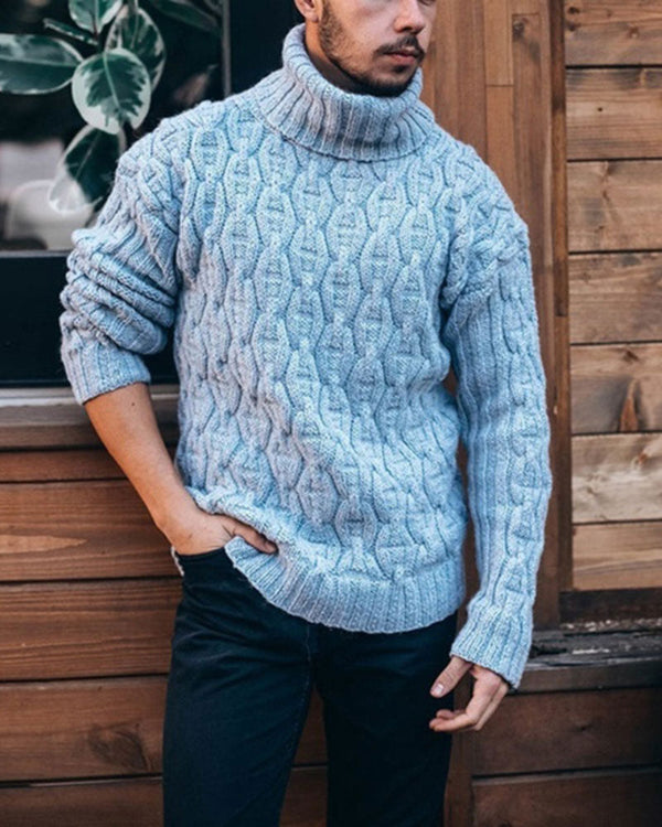 Casual Solid Color Turtleneck Sweater