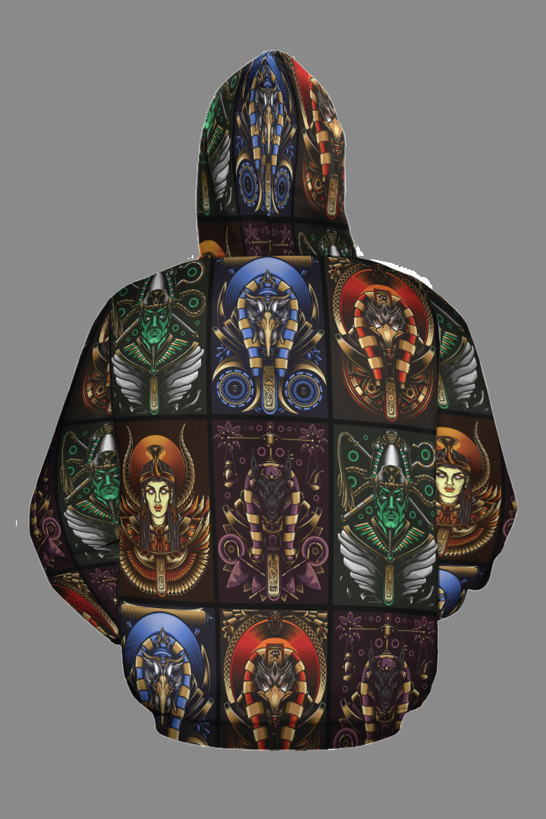 THE EGYPTIAN GODS ALL-OVER HOODIE