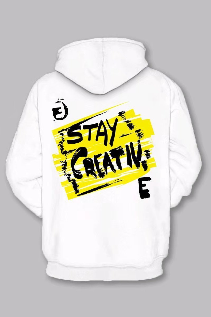 Street 3D Letter Digital Printed Hooded Sweatshirt