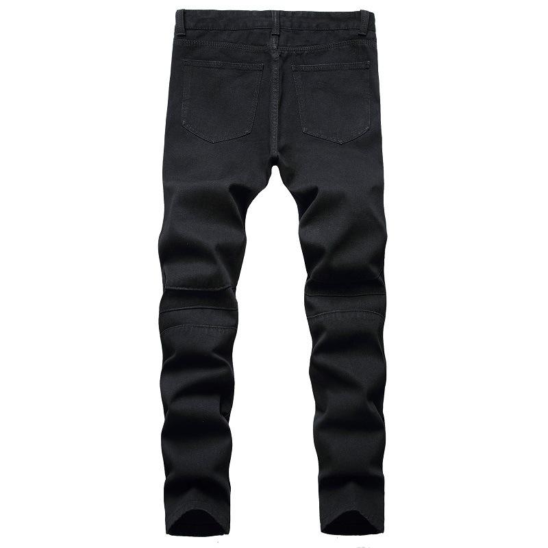 Solid Color Motorcycle Jeans