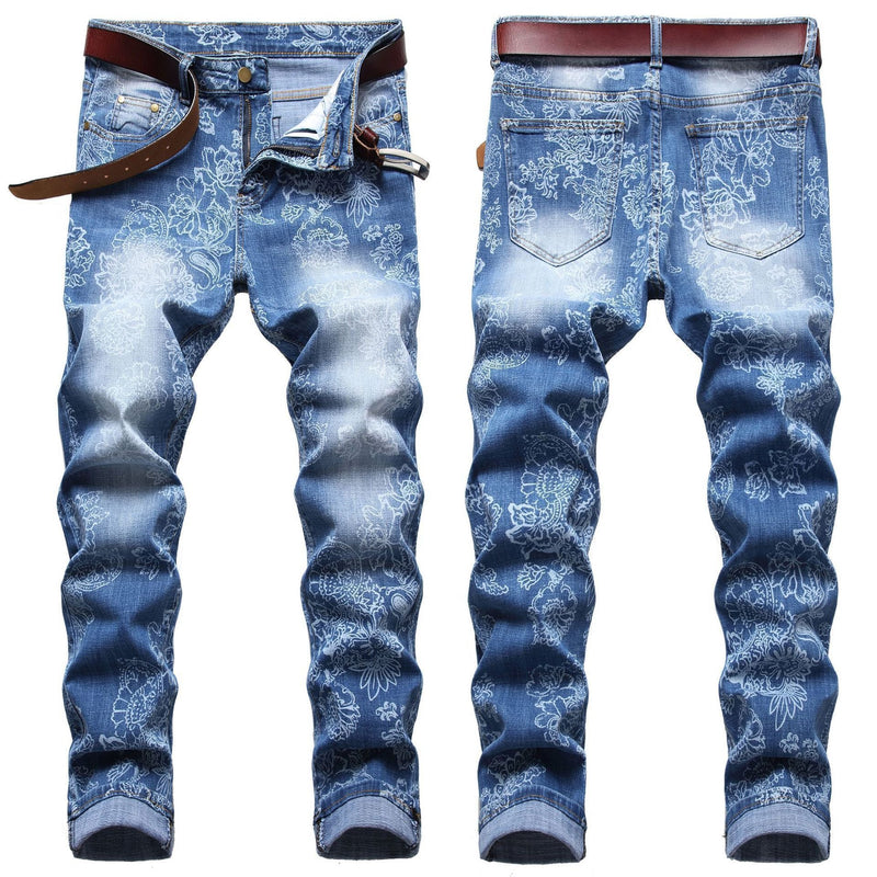 Printed Slim Stretch Jeans