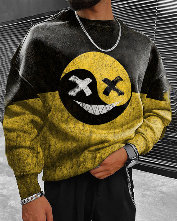 Trendy Smiley Face Print Sweatershirt